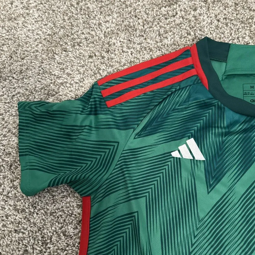 adidas Men's Mexico National Team 2022/23 Green Slim Fit Jersey - Size Medium
